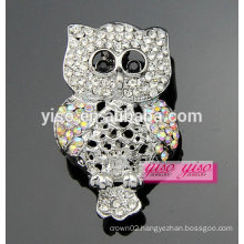 with AB crystal stone owl alloy brooch for sale